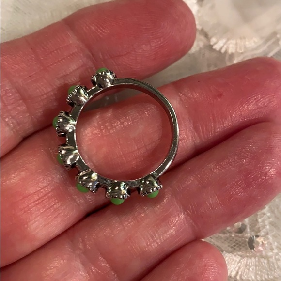 Silver Ring with Green Turquoise - Picture 5 of 7